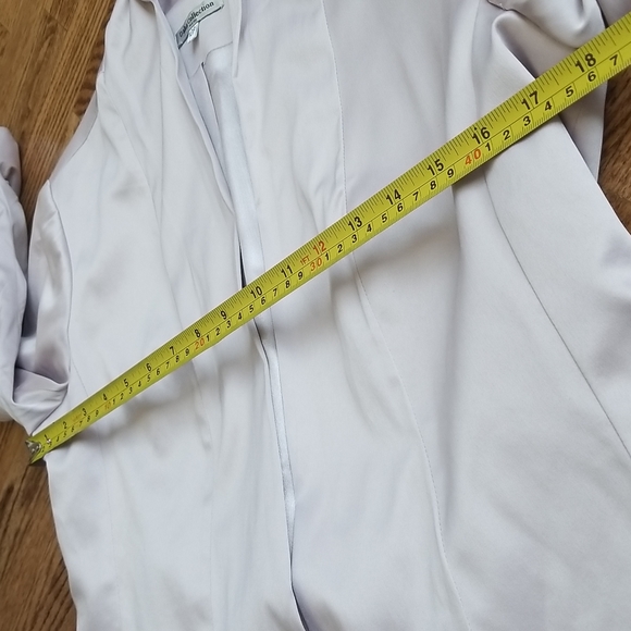 (10P) Dalia Collection Neutral Satin Feel Blazer ❤ Contemporary ❤ Ruched Sleeves - Picture 8 of 9